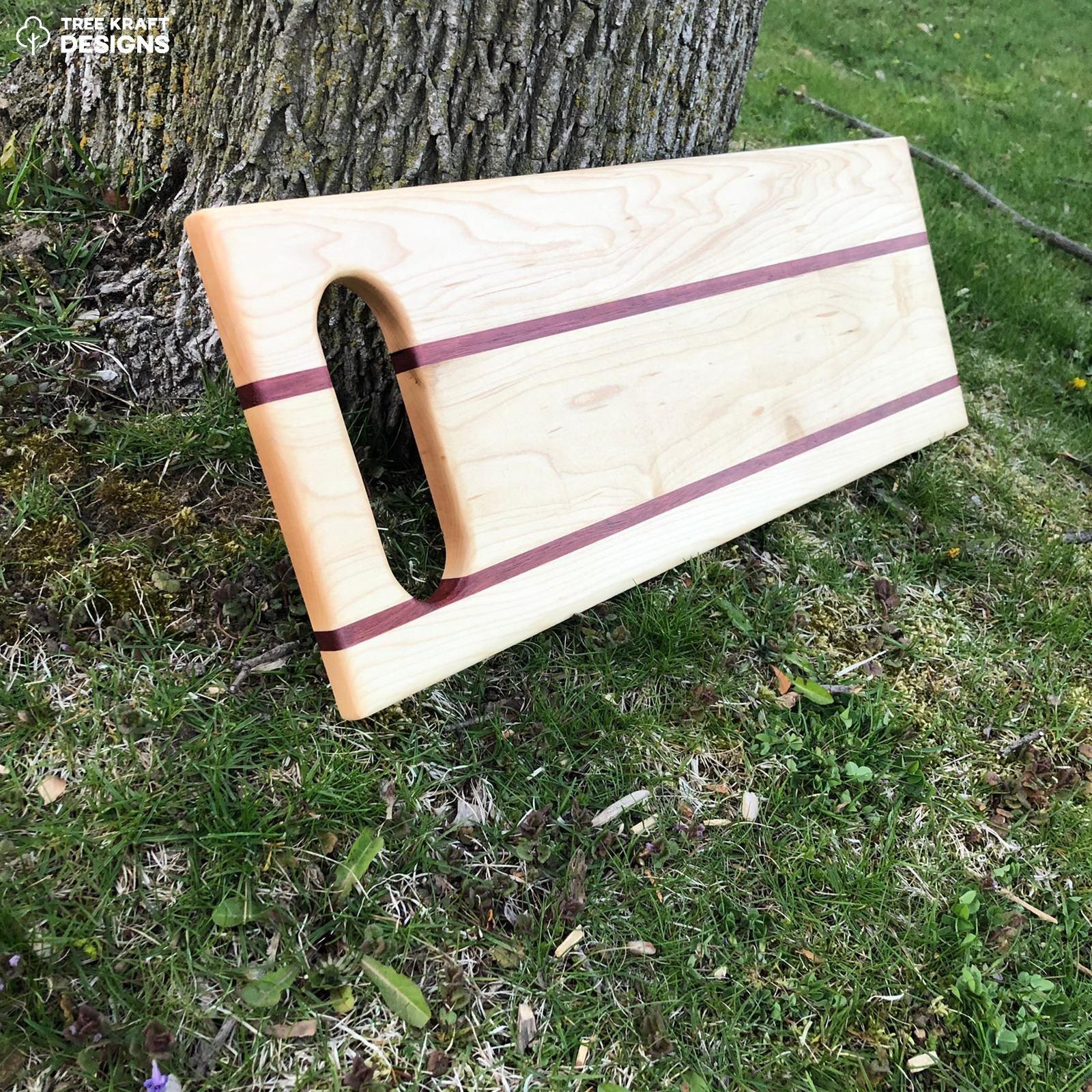 Maple and Purpleheart with Handle Cutting Board